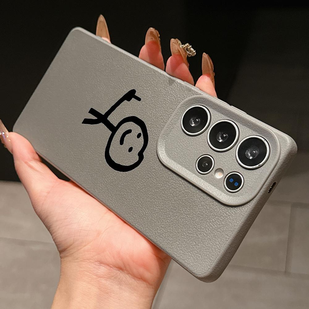 Samsung A07 A16 Xiaomi Redmi 13C 14C for iPhone 17 16 Pro Max Infinix Realme Phone Cases Soft brown Leather pattern TPU Case NY49 Cartoon Matchman