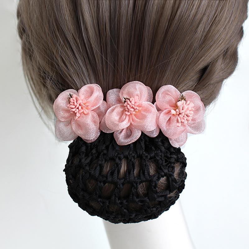 Nurse Head Flower Hair Mesh Pocket Disc Hair Stewardess Hair Mesh Cover Hotel Restaurant Waiter Work Headgear Hair Accessories