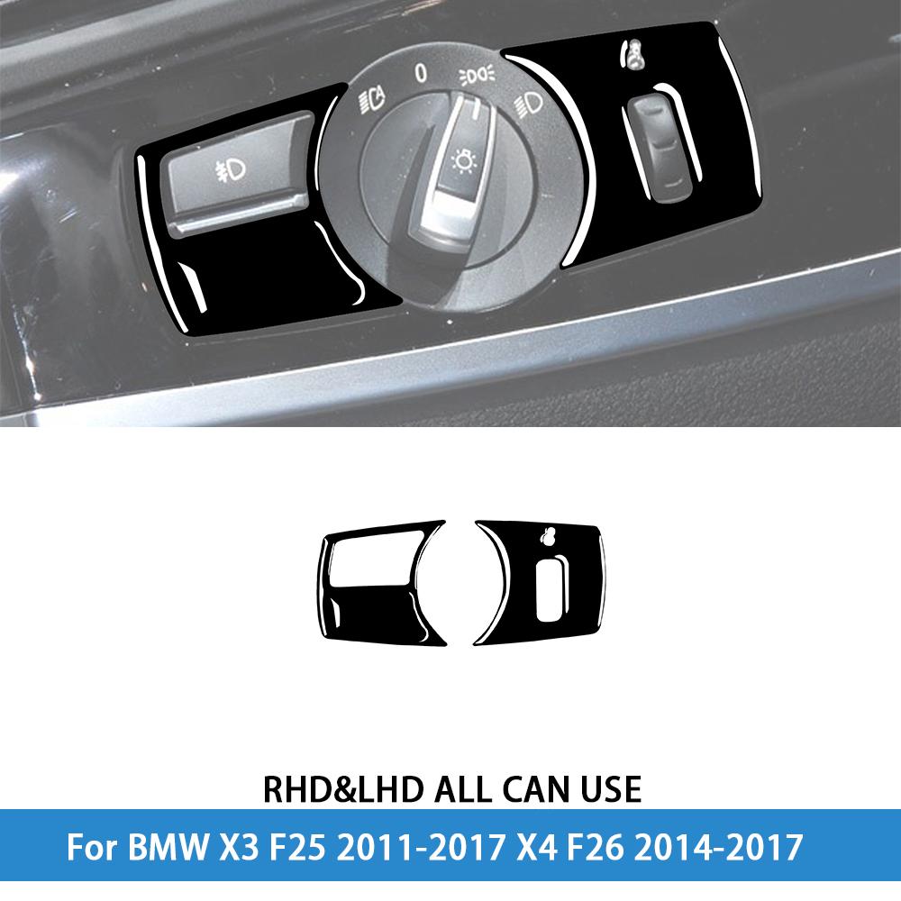 For BMW X3 F25 2011-2017 X4 F26 2014-2017Car Accessories Piano Black Interior Air Vent Taillight Console Trim Modified Sticker