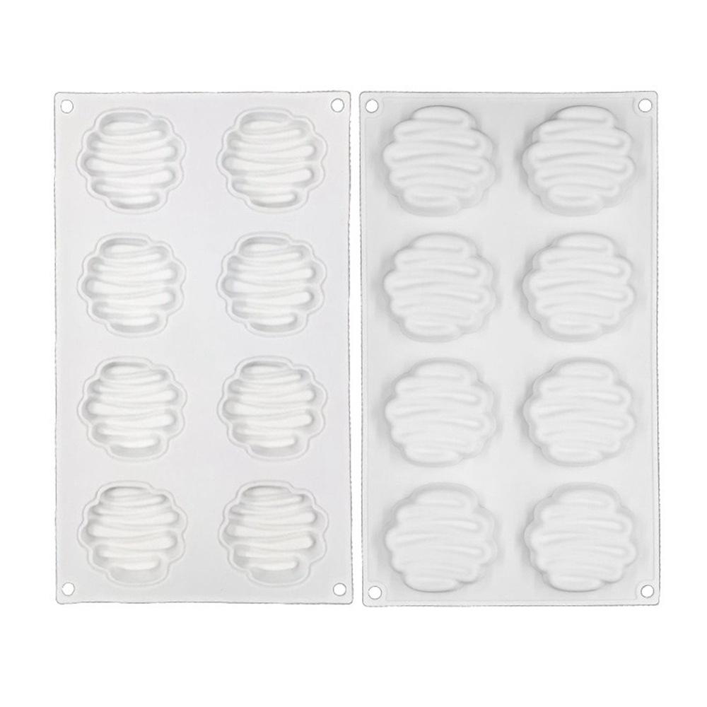 8-Cavity Round Colorful Tower Silicone Mold - French Mousse Cake Dessert Baking Decoration Tool