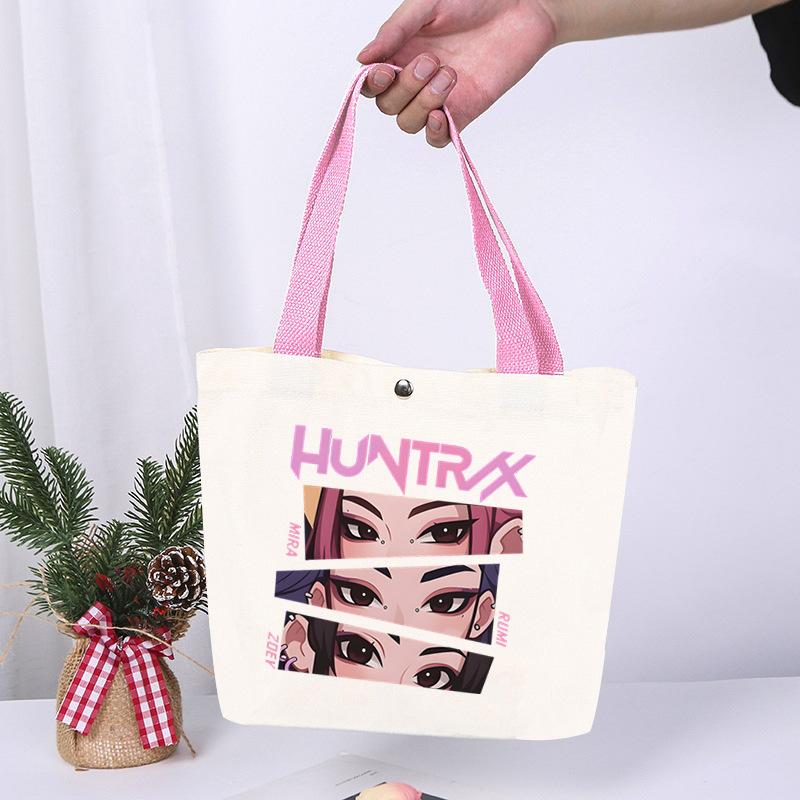 K-Pop Animation Cartoon Printing High Value Fashion Simple Canvas Bag Going Out Portable Shopping Bag Handbag