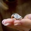 Anello di Fidanzamento in Moissanite Taglio Marquise con Certificato Anello di Matrimonio Solitario in Diamante Bypass 925 per Donna