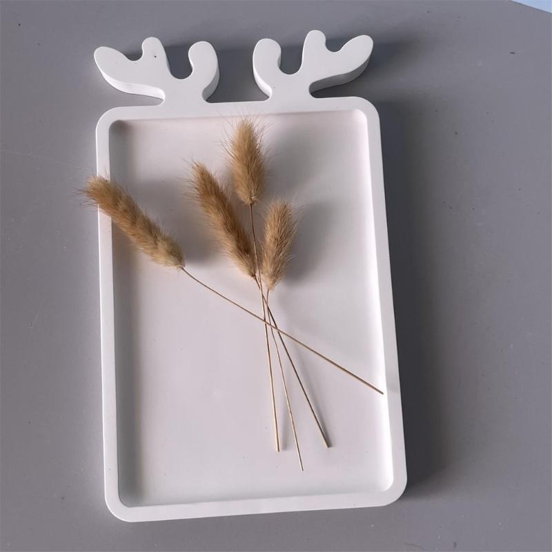 Christmas Tray Silicone Resin Mold Jewelry Plate Mold Epoxy Molds for Concrete Dish Storage Art Crafts Home Decorations