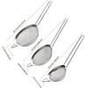 3pcs/set Stainless Steel Fine Mesh Strainers Multipurpose Flour Sifter For Baking With Handle Flour Sieve Sifter Baking Tools