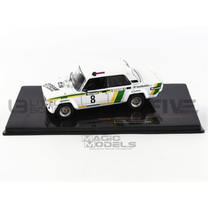 Voiture Miniature de Collection - IXO 1/43 - LADA 2105 VFTS - Rallye de Valasska Zima 1986 - Blanc