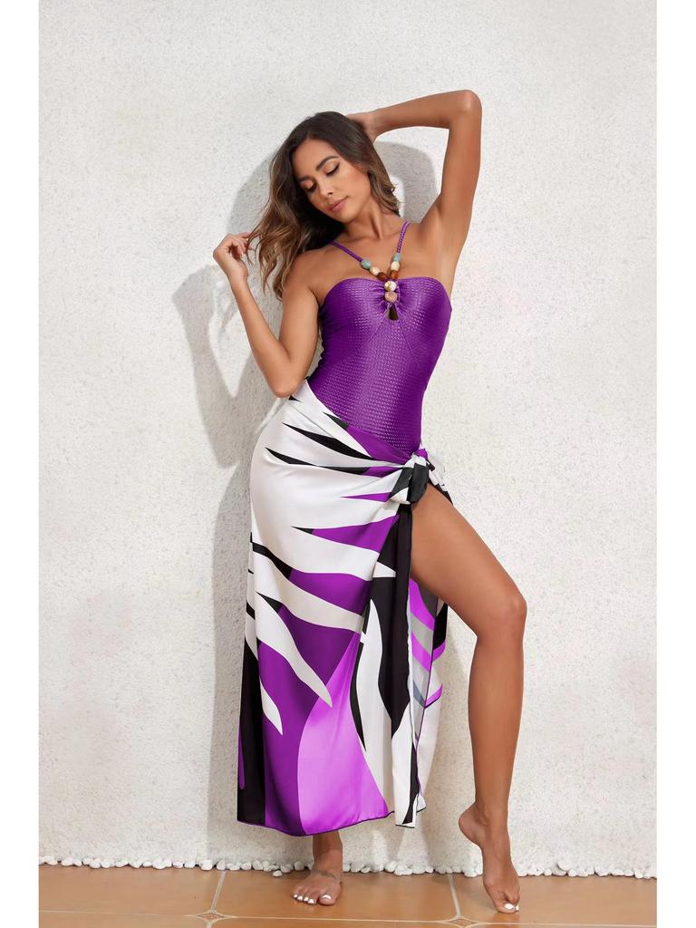 2024 Women's One-Piece Swimsuit: Slimming, Sexy, Sun Protection, Belly Covering, Gauze Skirt Bikini Set