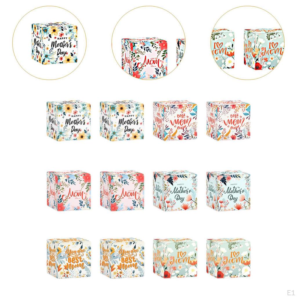 12 Pieces Candy Boxes Small Gift Multifunctional Mother Birthday Paper Box Goodies