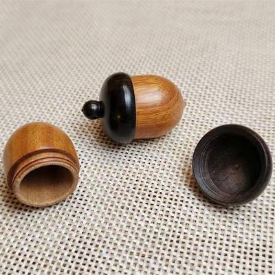 1 bucată mini husă pentru pastile Suport pentru sticle din lemn masiv de santal Container de salvare Cutie de depozitare Cutie pentru pastile Container cutie pentru pastile Lanț cheie