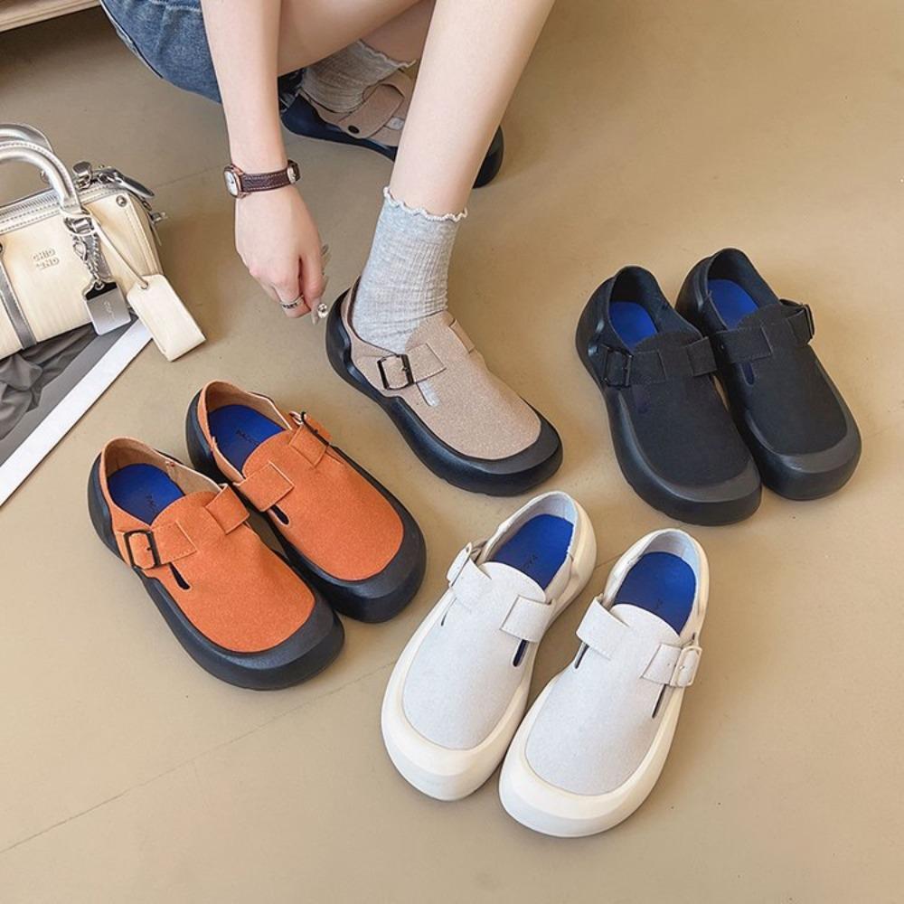 Fashion Flat Shoes Women Casual Shoes Thick Bottom Sneaker Designer Casual Sneaker Men's 2025 Summer Brand Running Buckle Shoes