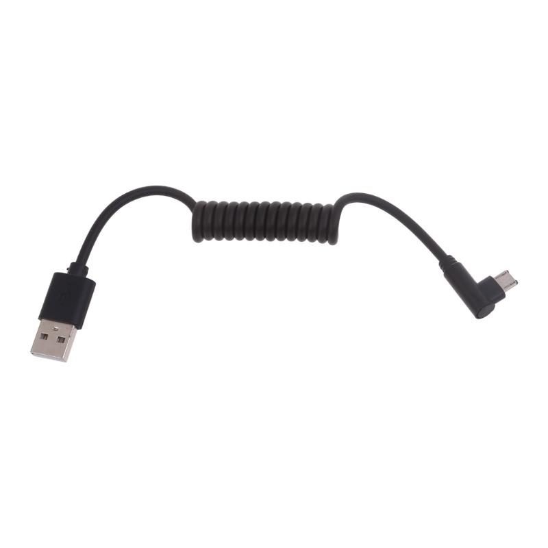 Spring Coiled Charging Cord USB Male to Micro USB Male Flexible 60W 480Mbps Charger Data Sync Cord for Phone Speaker