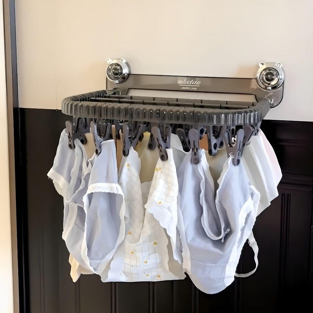 Faltbarer Saugnapf-Trockenständer Rotierender Babykleidung-Trockenständer Hängender Kleiderständer Badezimmer
