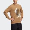 Adidas Logo Print Sport Crew Neck Sweatshirt Men Sweatshirt Cardboard-Yellow GP0920