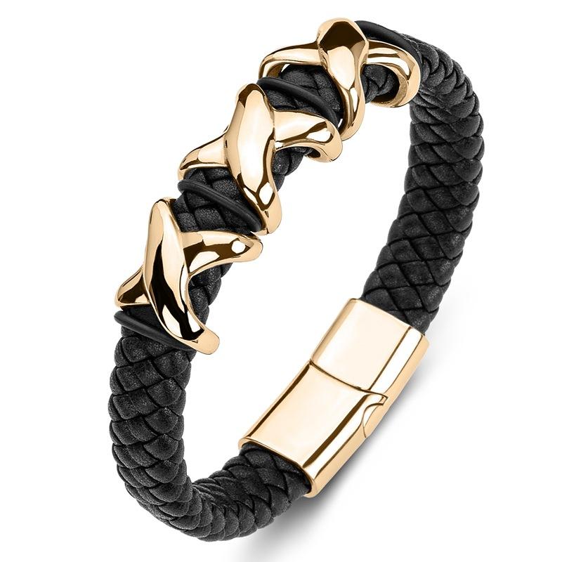 2026 European and American Men and Women Bracelets High-end Leather Woven Bracelets 16.5CM
