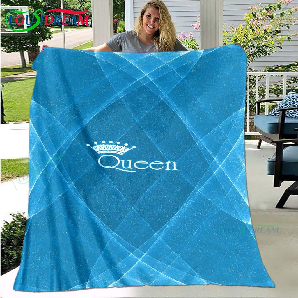 Heet Patroon KONING en KONINGIN Patroon Deken Flanellen Dunne Deken Draagbare Huis Reizen Kantoor Lunchpauze Deken Verjaardagscadeau