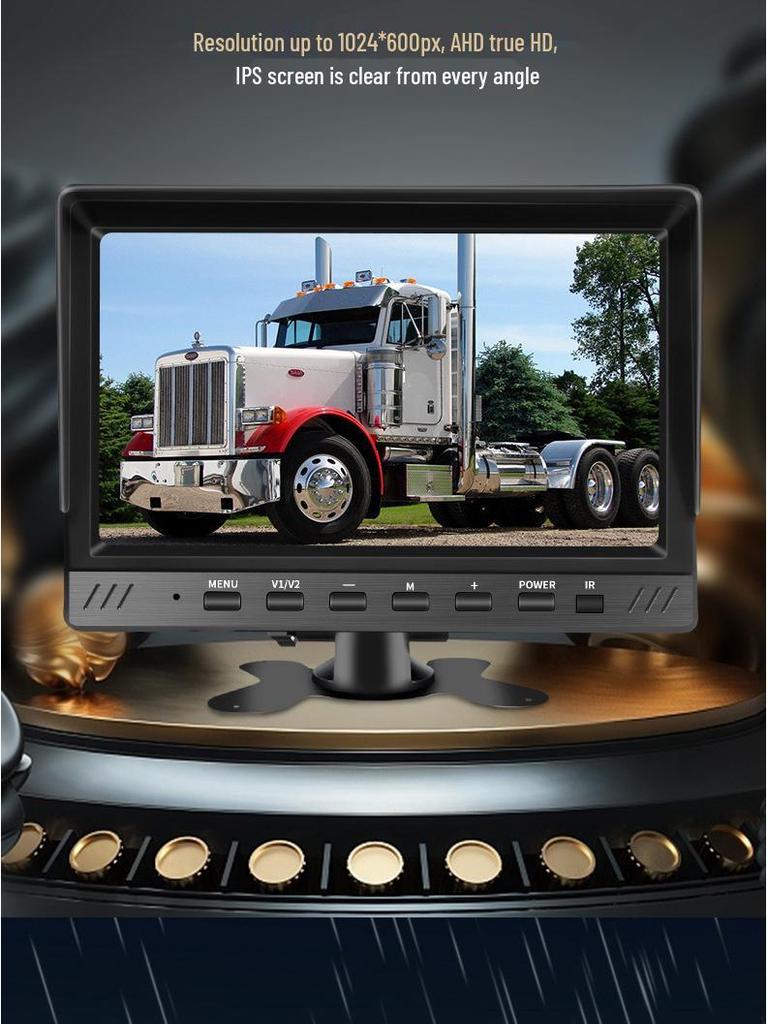 Truck Reversing HD Night Vision Monitor with Dual/Quad Camera Recording System