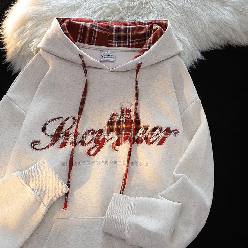 Sweatshirt for Women Cotton Oversize Hooded Fleece Thickened Loose Round Neck Casual Pullover Long Sleeve Top Sweatshirt