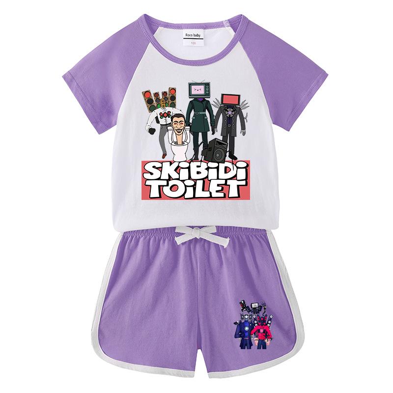 2026 Kids' Summer Clothing Set: Boys & Girls Short Sleeve T-shirt and Shorts, Casual Sports Two-Piece.