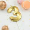 1pc-Birthday Candle Golden Number 0-9 Smoke Free Birthday Cake Insert Party Candle Decoration Anniversary Cake
