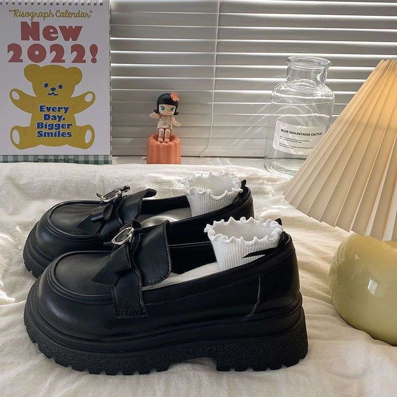 White Mary Jane small leather shoes women's autumn British style platform Japanese jk shoes cute versatile round head student single shoes