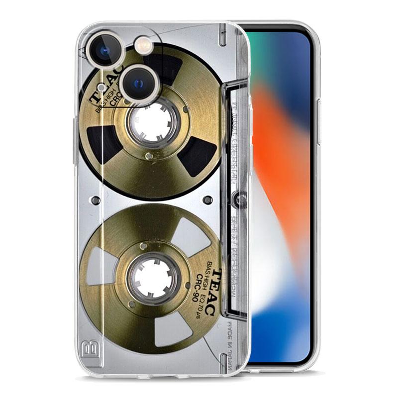 Custodia per Telefono Per iPhone 17 Custodie iPhone Air 16 15 12 13 14 Pro Max 7 8 Plus 16Pro iPhone11 Morbida Cover Cassetta Musicale Vintage