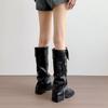 Vintage Suit with Turn-down Collar and Fashion Boots2025New Autumn Winter British Style Thick-Soled Tube Pile Mid-Calf Short Boo