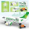 City Cargo Green Red Blue Aircraft CRJ21 Plane Passengers Airplane Bus Sets Airport Airliner Building Blocks Toys for Kids Gift