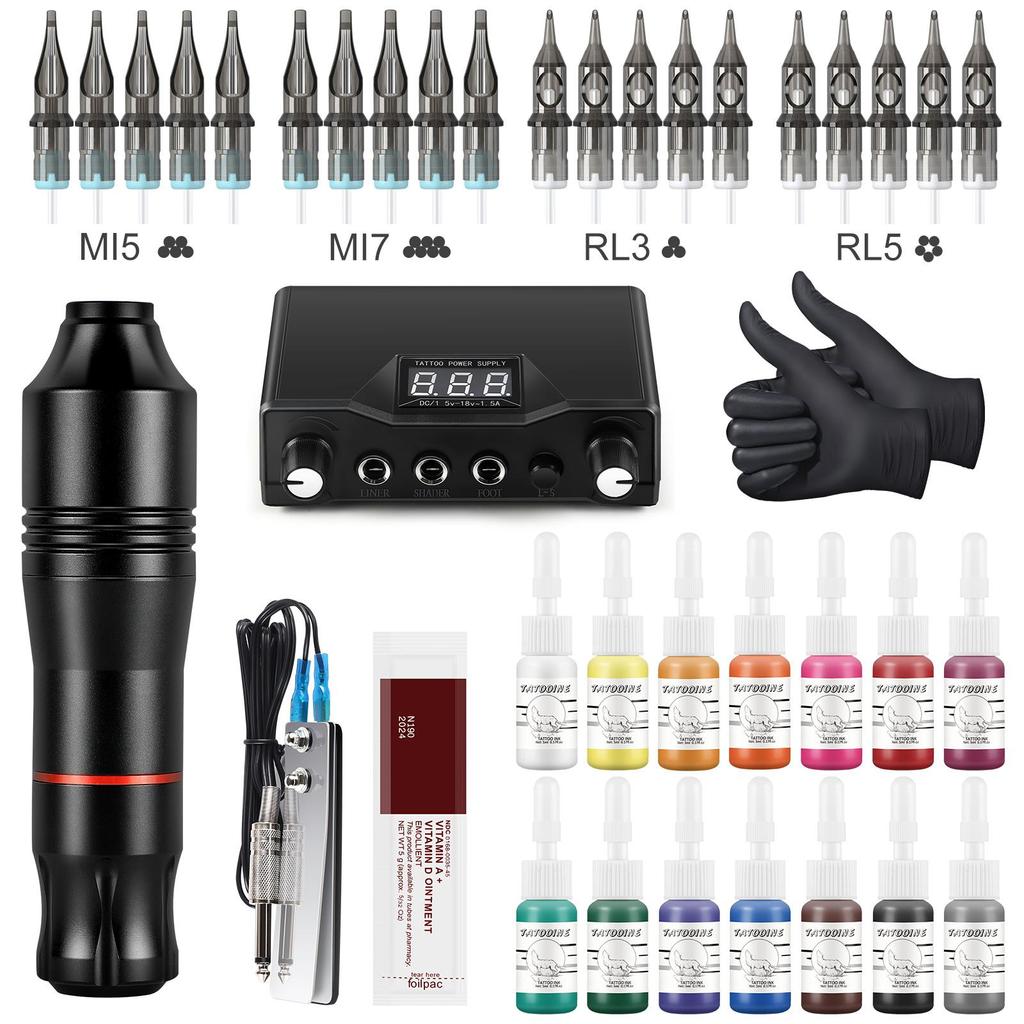 Buy Professional Tattoo Machine Tattoo Pen With Colorful Tattoo Inks ...