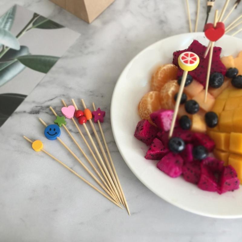 Pack Of 100 User Friendly Bamboos Skewers Camping Utensils For Cocktails Fruit Decorations Wedding Parties Supplies