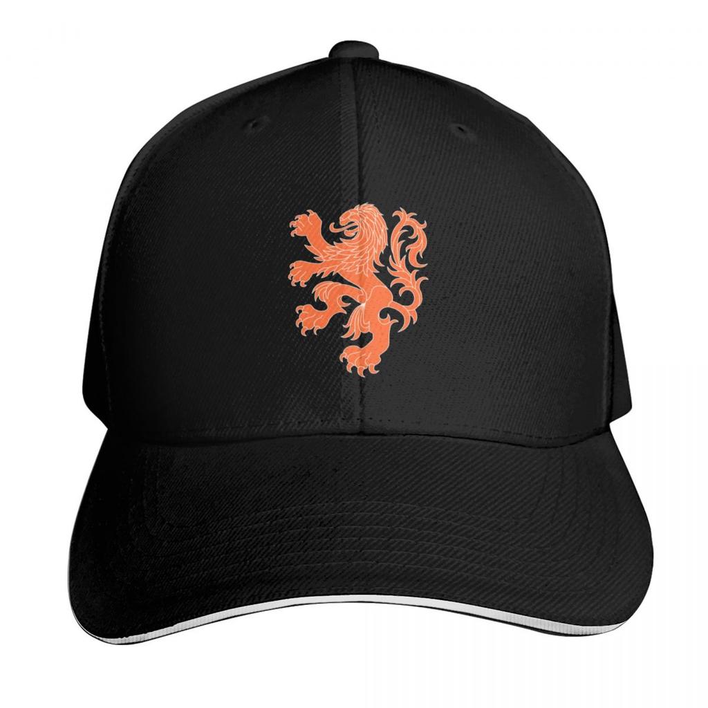 Dutch Lion (OrangeWhite Outline) Baseball Cap Hat Beach F Trucker Cap Custom Hat Women Unisexs