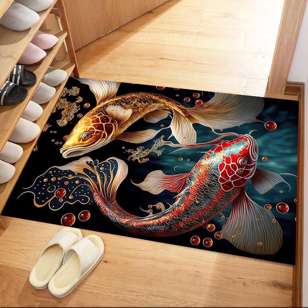 Tappetini Simbolismo Pesce d'Oro per Soggiorno, Camera da Letto e Decorazione della Stanza Sono Adatti per Regali.