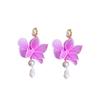 Sweet Mesh Flower Dangle Earrings Exaggerated Petals Stud Earrings Exquisite Beach Earrings  Gifts