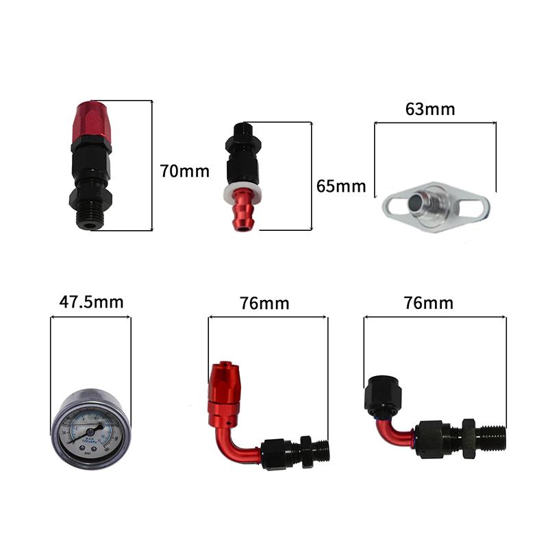 Universal Adjustable Fuel Pressure Regulator Guage Kit Oil Line 100PSI Guage Fpr AN6 Oil Hose Fitting EFI Instrument Hot
