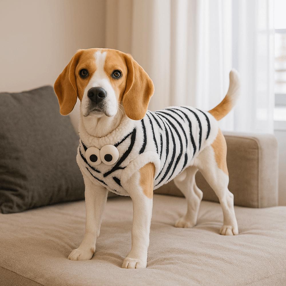 Cute Warm Winter Pet Sweater Thickened Fleece Cat Sleeveless Coat Soft Comfortable Cat Striped Vest Indoor