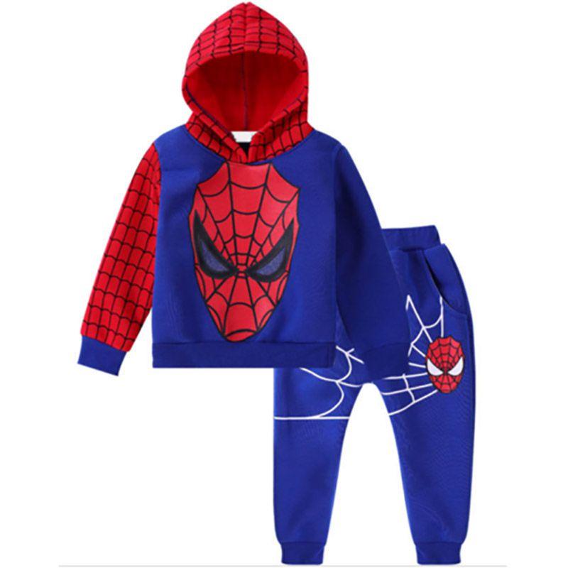 Marvelous Comfort With 2pcs Kids Boy Long Sleeve Spiderman Hoodie Trousers Tracksuit Set