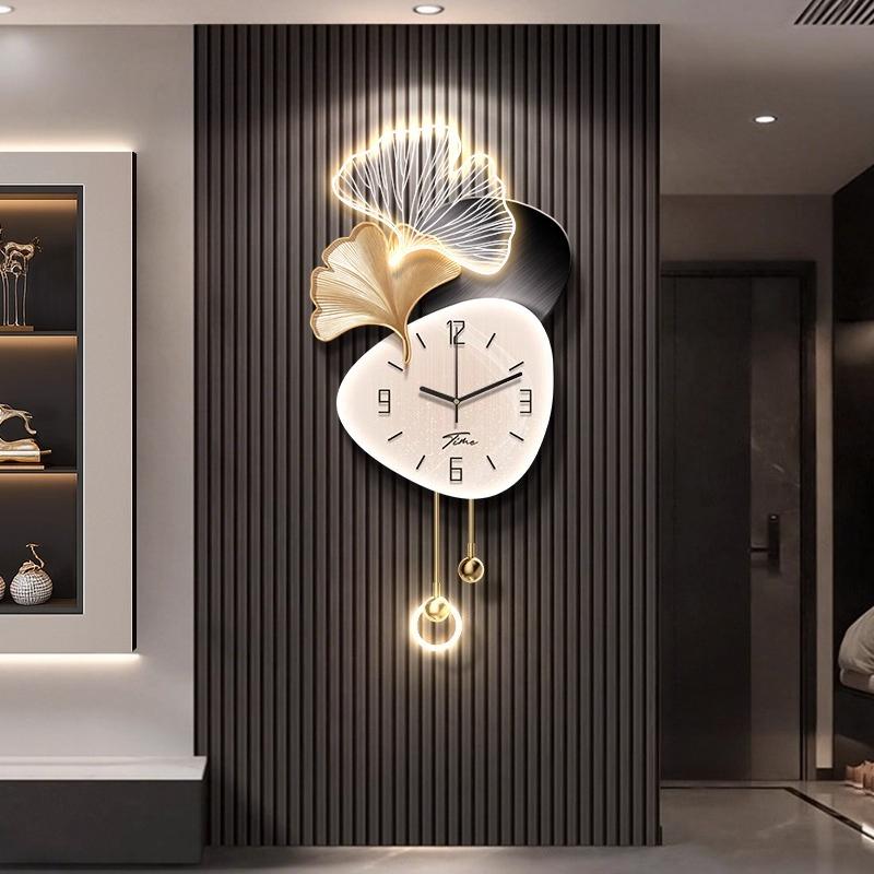 Horloge Murale de Salon Design de Luxe Créativité Horloge Numérique LED Restaurant Silencieuse Horloge à Quartz Couloir Montre Murale Décoration de Maison