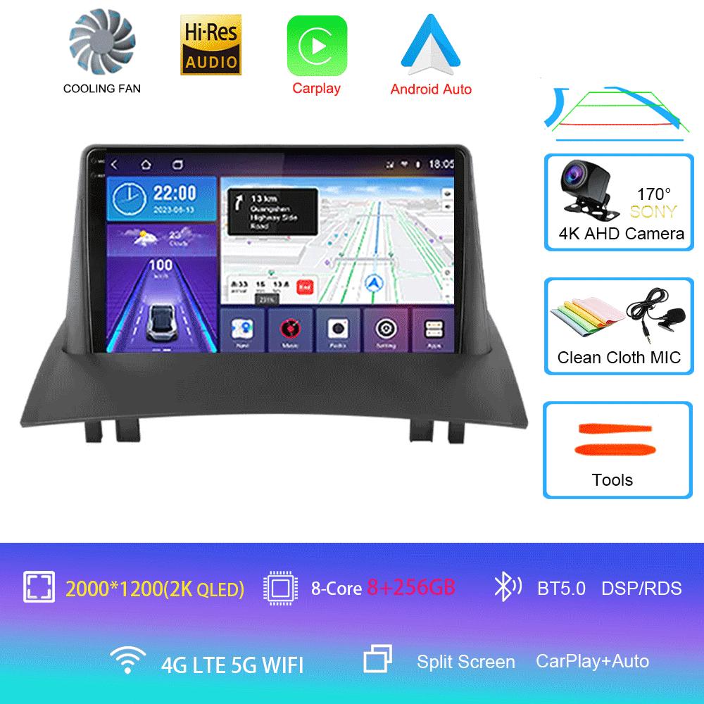 Android 14 2 Din Car Radio For Renault Megane 2 2002-2009 Multimedia Video Player Navigation GPS Stereo Head Unit