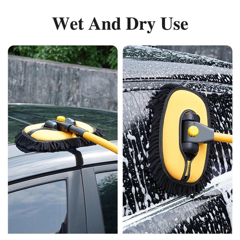New Car Cleaning Brush Telescoping Long Handle Washing Mop Chenille Broom Universal Car Brushes Tools Auto
