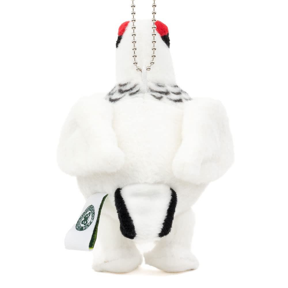 [COLORATA] Colorata Plüschmaskottchen - Japanisches Felsenhuhn (Wintergefieder) (Realistische Vogelkette enthalten) Niedlicher Vogel Schlüsselanhänger Puppe Geschenk