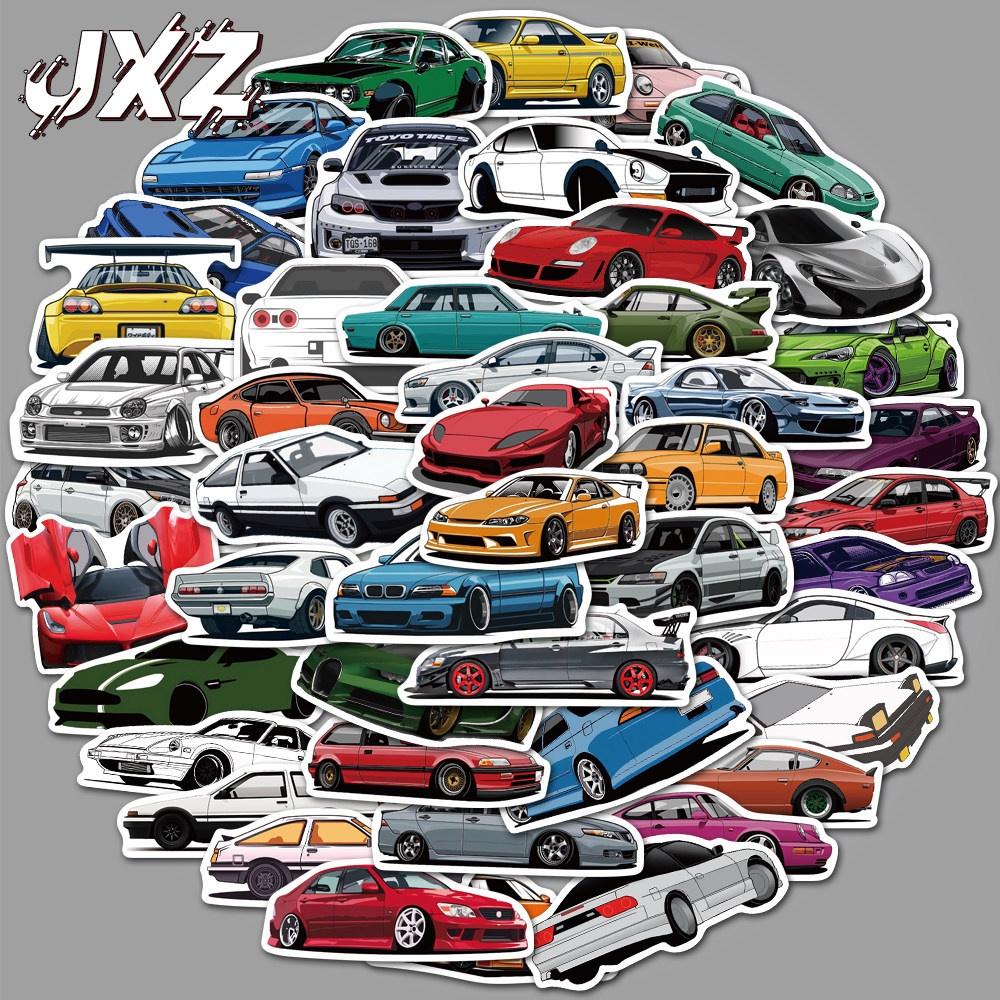 Colorful Cartoon Car Stickers Set Of 50 Jdm Style For Cars Luggage Skateboards Guitars And Computers