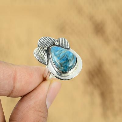 Natural Neon Apatite Sterling Silver Statement Multi Stone Daughter Ring Jewelry