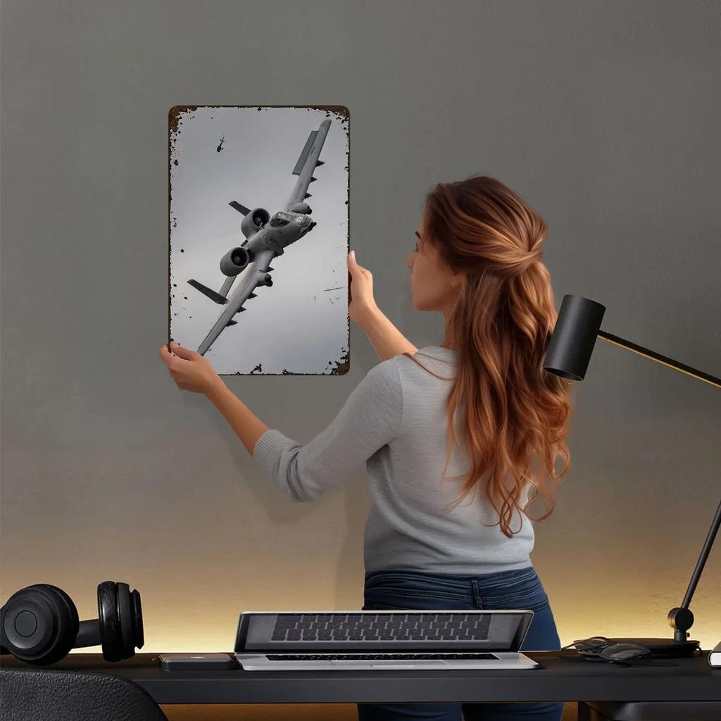 A10 Tinplate Sign Airplane Poster Coffee Bar Accessories Custom Metal Signs for Wall Art Decoration Decorations for Home Retro