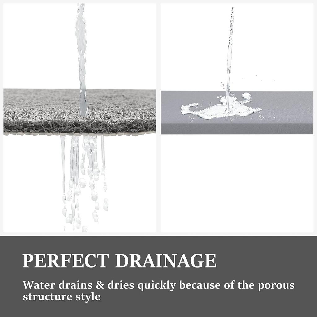 1pcs Shower Mat Bathtub Mat,24x16 inch, Non-Slip Bath Mat with Drain, Quick Drying PVC Loofah Bathmat for Tub Shower,Bathroom