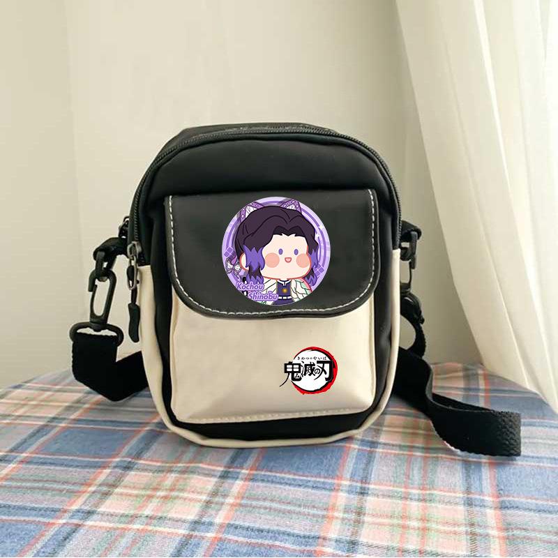 Giappone cartoni animati fumetti Demon Slayer borsa a tracolla casual portamonete color-block custodia per telefono 7566
