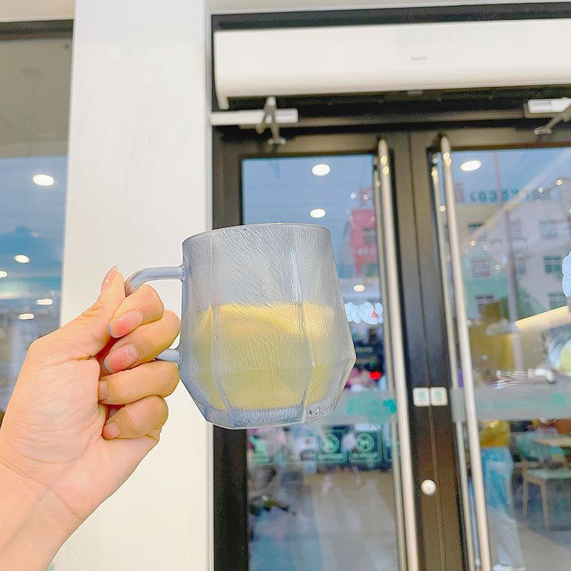 Simple Transparent Glass Mug Personality Glacier Water Cup Coffee Cup Milk Cup Mug Afternoon Tea