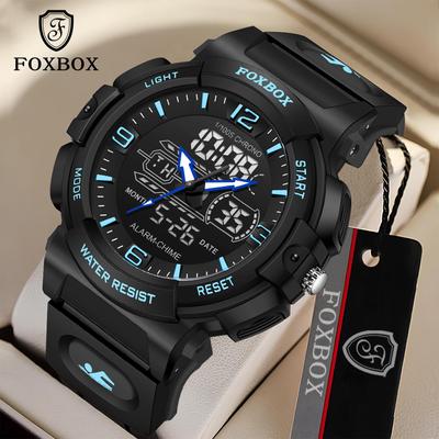 New Men Watch Cool Dual Display Men's Quartz Watch Silicone Strap Waterproof Sports Watch