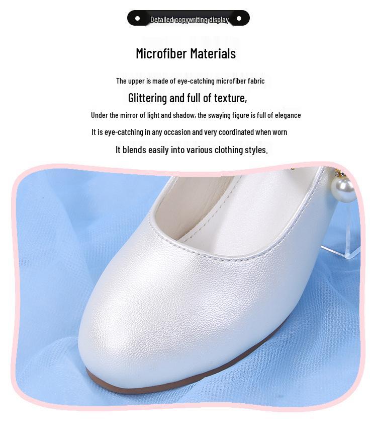 Girls' High Heel Leather Princess Shoes with Crystal Accent - New Korean-Inspired Spring/Autumn Edition for Children's Performances