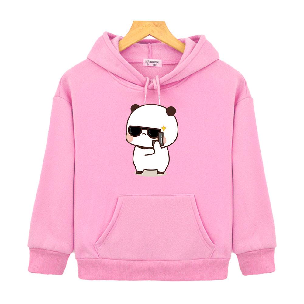 Funny Panda Hoodies Bear Bubu Dudu Cartoon Graphic Long Sleeve Sweatshirt Pullover Girls Couple Outfit  Classic Simple Trendy