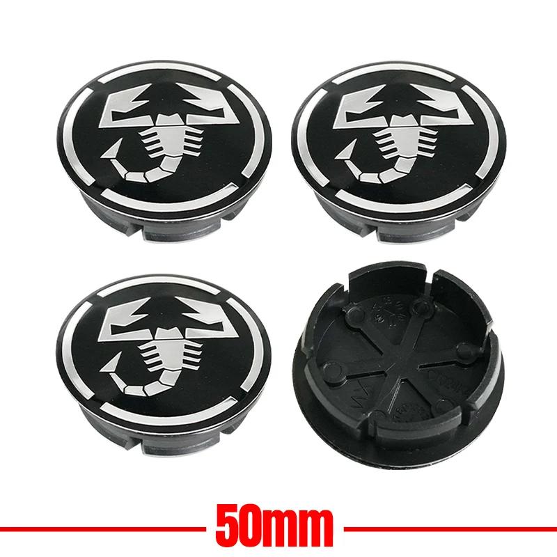 4pcs 3D 50mm logo car emblem Wheel Center Hub Cap auto Rim refit dust-proof badge covers emblem accessories For FIAT Abarth