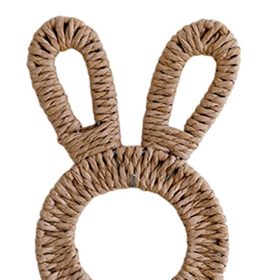 Small Plant Display Basket Easter Bunny Woven Basket, Handmade Rabbit Rustic Wall Hanging Entryway Sundries Storage for Dried or Faux Flowers Plants,