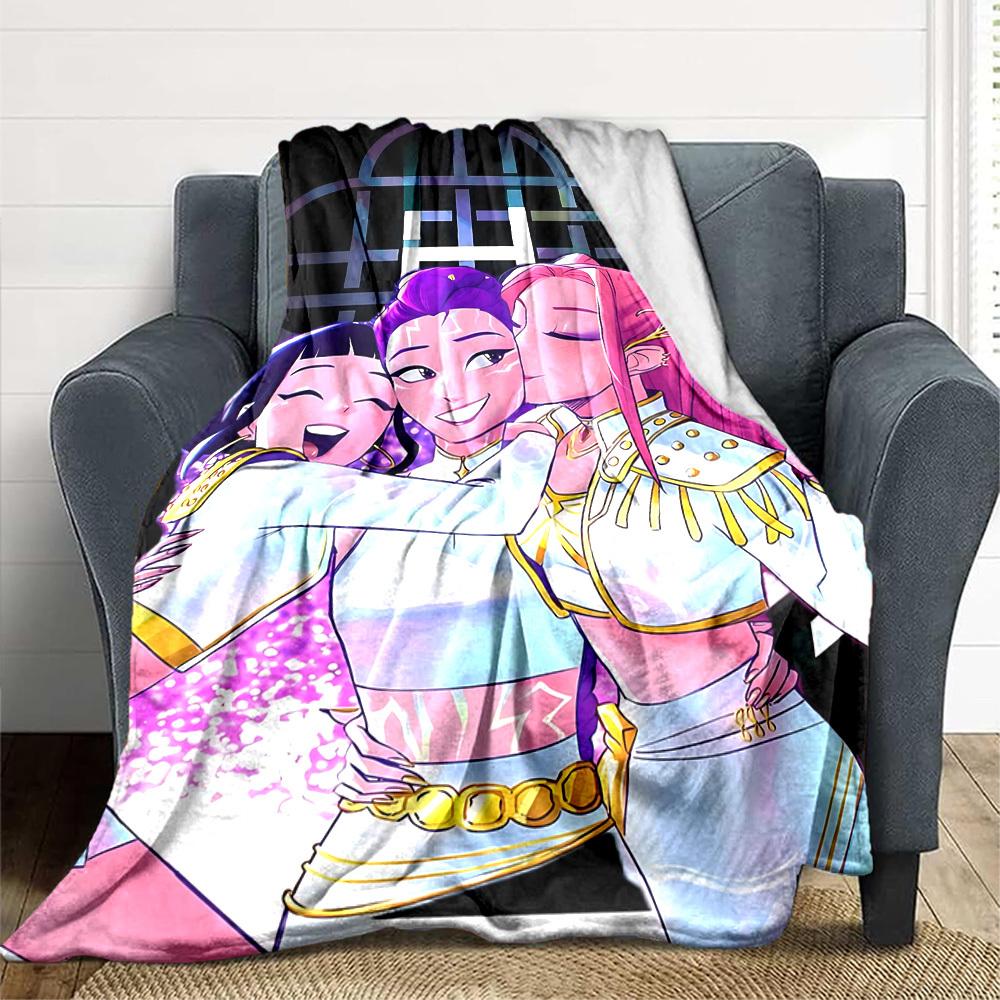 1pc Huntrix, K Pop Blanket Lightweight Flannel Blanket Throw Blanket For Sofa, Bed, Travel, Camping, Livingroom, Office, Couch